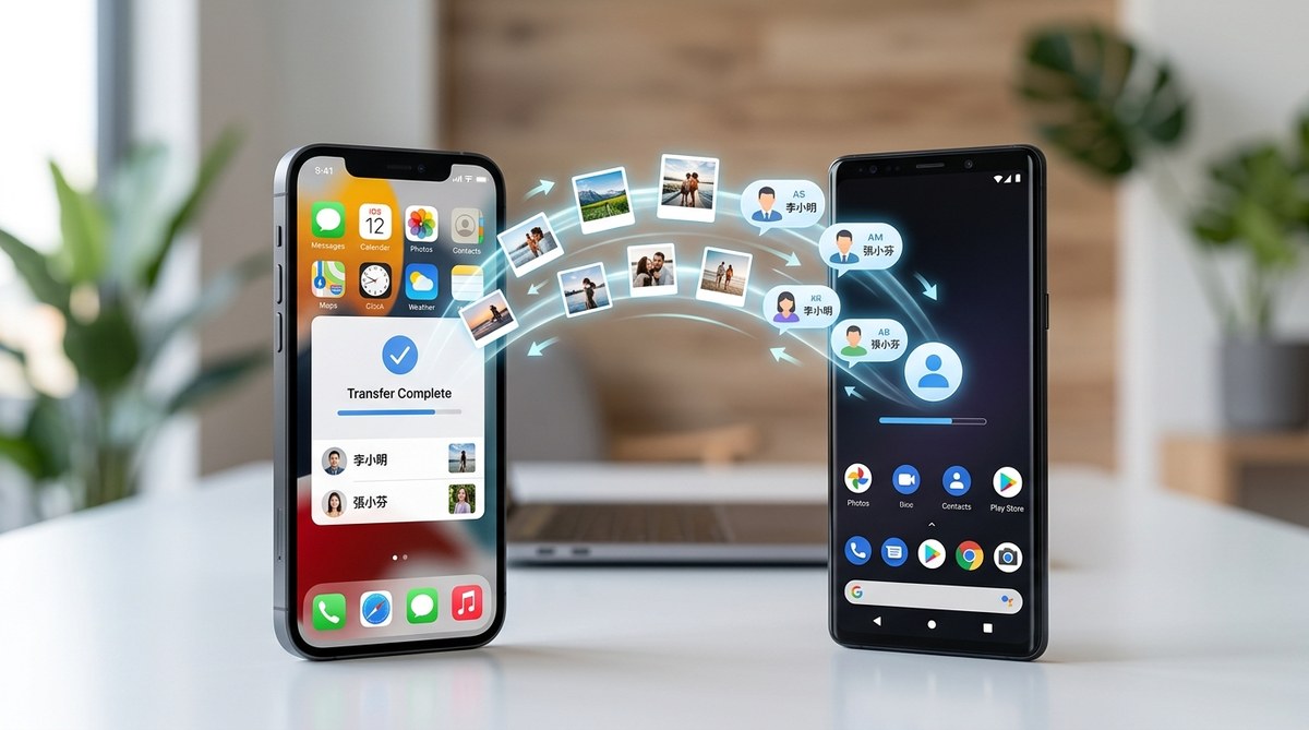 如何在iPhone與Android之間輕鬆轉移照片與聯絡人