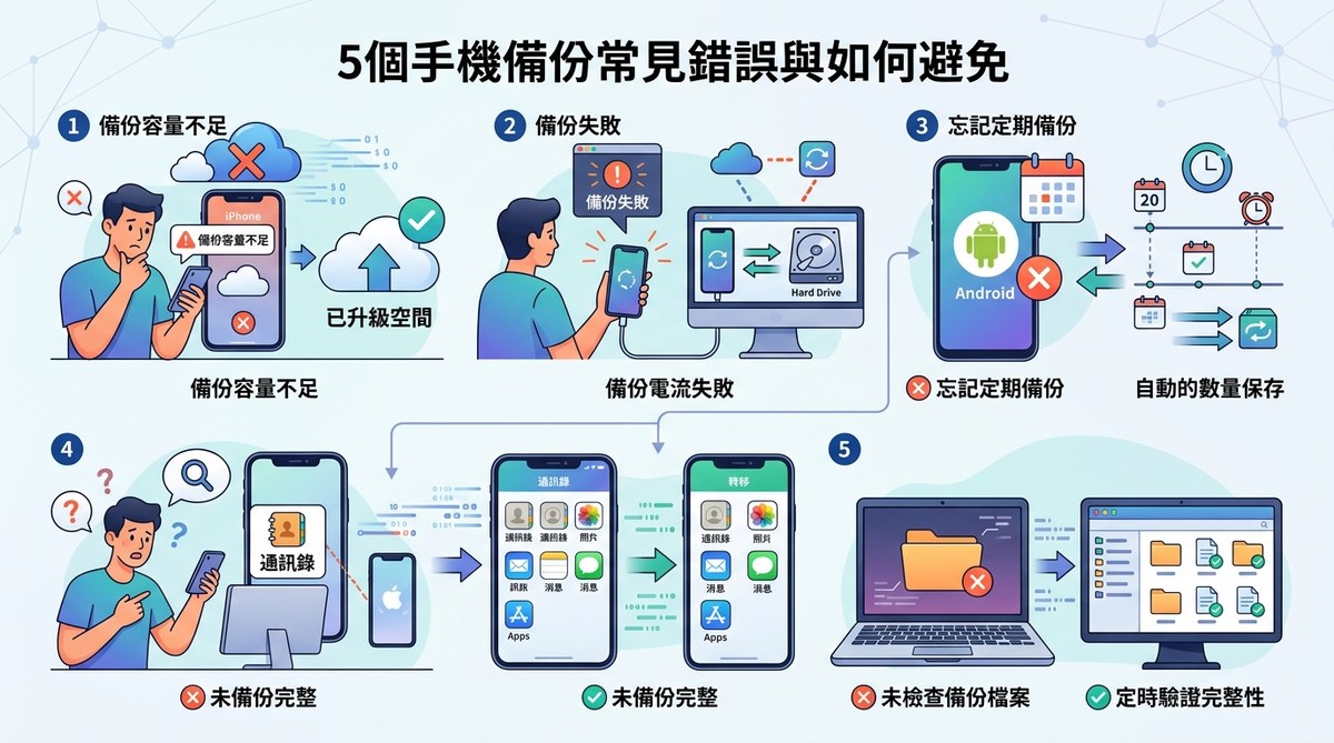 5個手機備份常見錯誤與如何避免